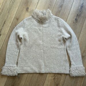 Country Shop Womens Sz Large Lambs Wool Rabbit Hair Pullover Sweater Bei…